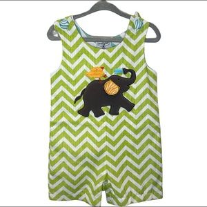 Mud pie 12-18m elephant romper. Like New! Never worn